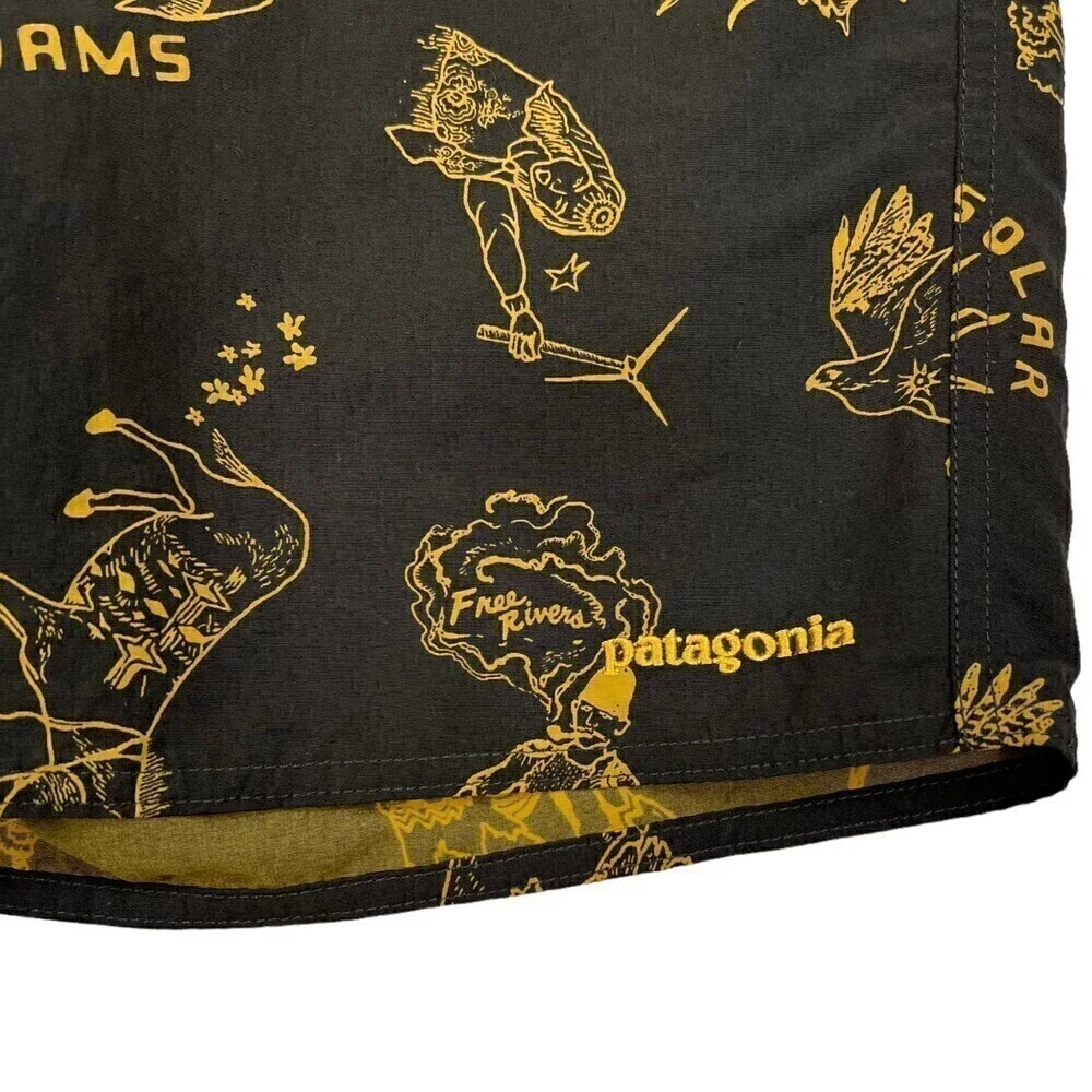 Patagonia Men's Wavefarer No Dams Boardshorts Balkan Bust/Ink Black 32x9